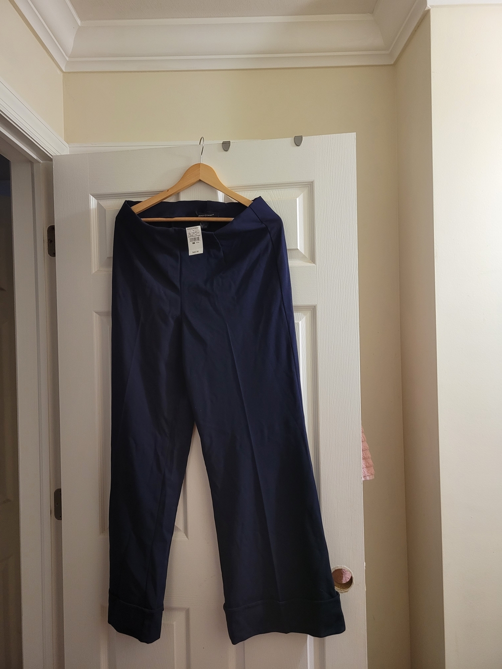 Ashley Stewart Navy Straight-Leg Pants